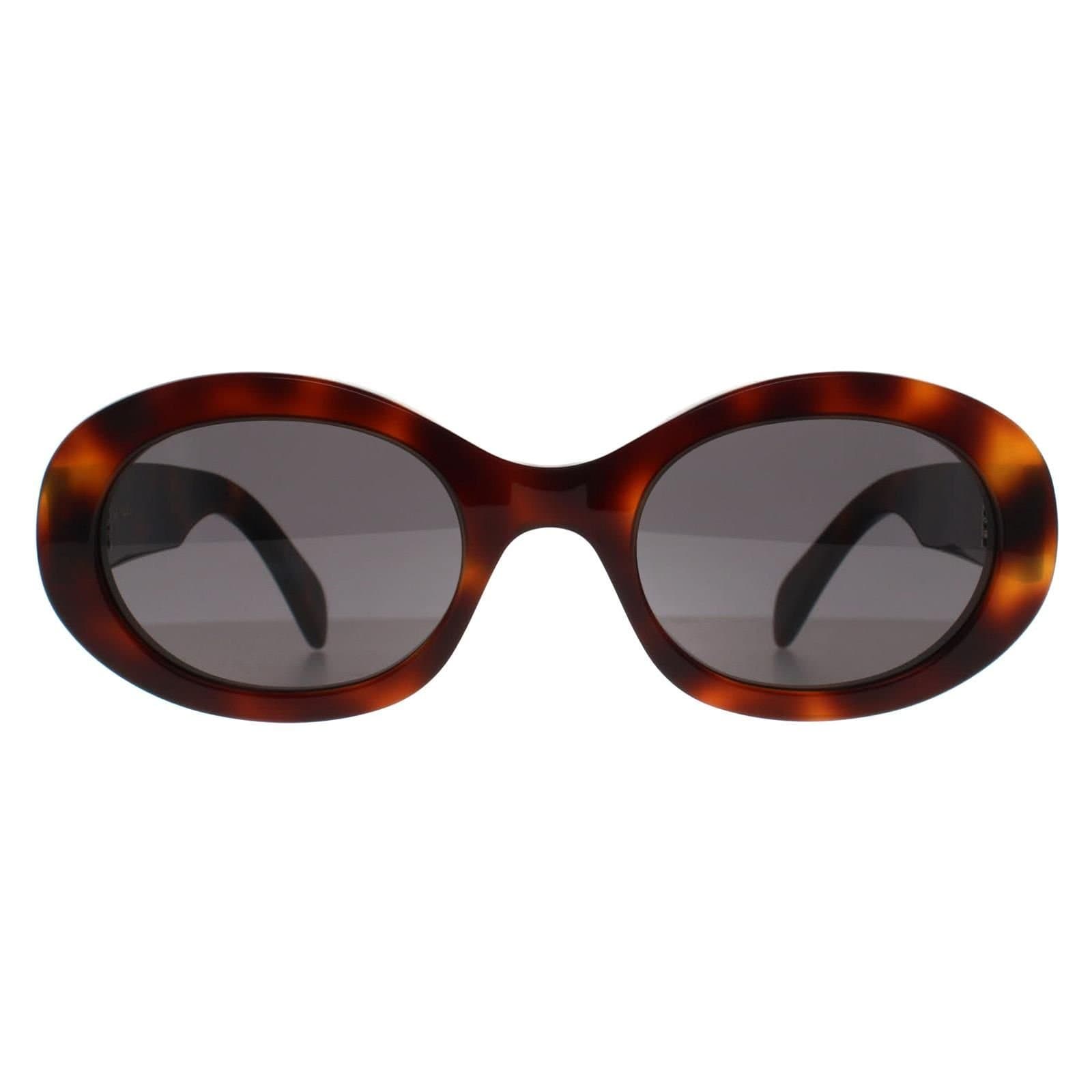Celine Celine Women's Oval Shiny Havana Grey CL40194U Triomphe in Brown