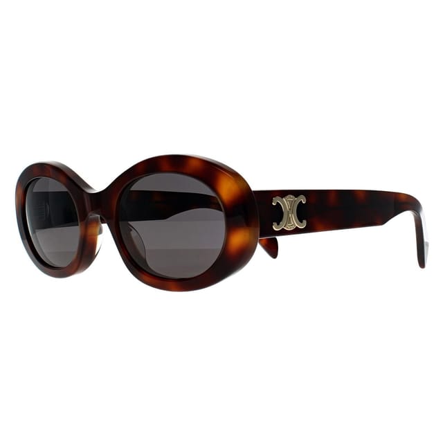 Celine Celine Women's Oval Shiny Havana Grey CL40194U Triomphe in Brown - 2