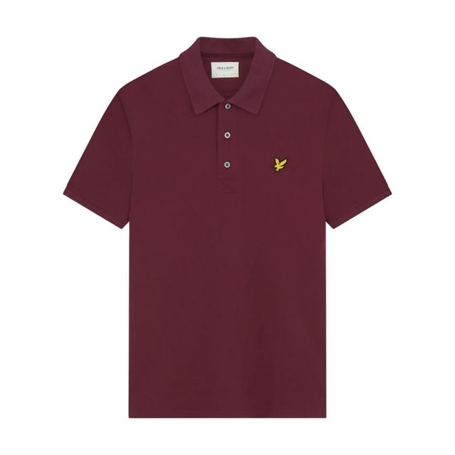 Lyle & Scott Lyle & Scott Men's Plain Polo Shirt in Burgundy - 3