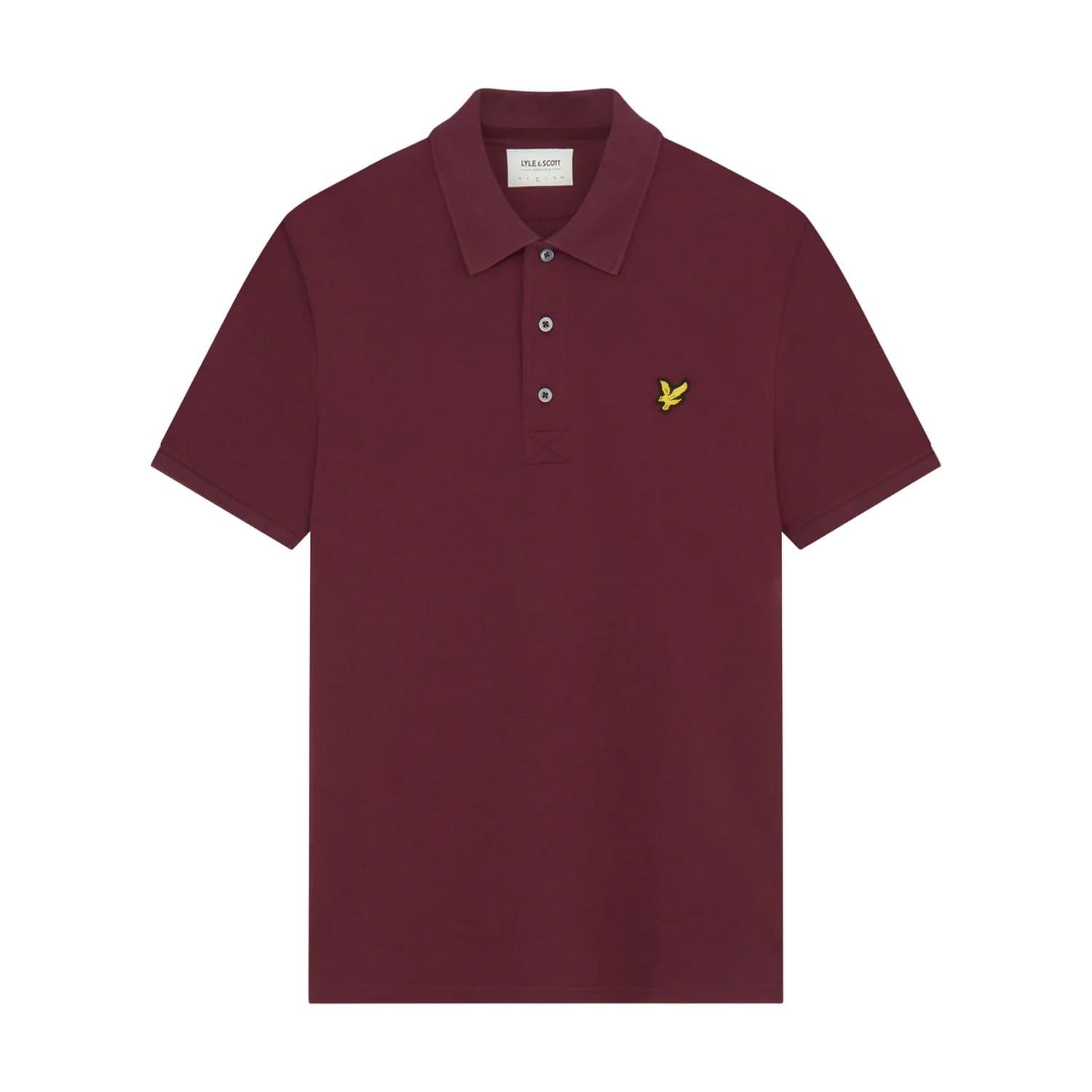 Lyle & Scott Lyle & Scott Men's Plain Polo Shirt in Burgundy - 4