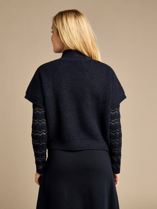 GWD by GEORGE W. DAVIES GWD by GEORGE W. DAVIES Women's GWD Parker Navy Chunky Knit Jumper - 3