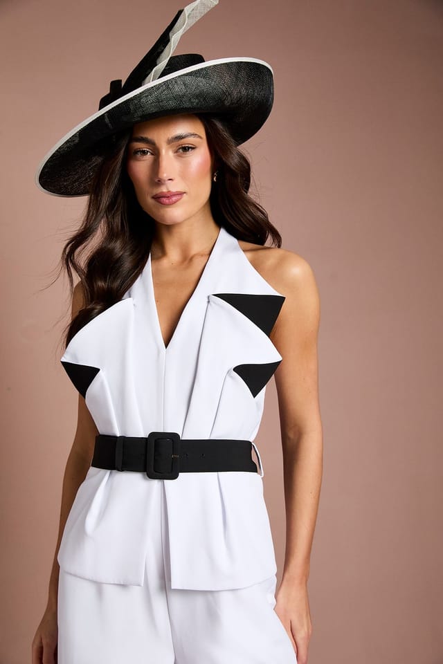 Coast Coast Women's Lisa Tan Statement V Neck Jumpsuit in Mono - 2
