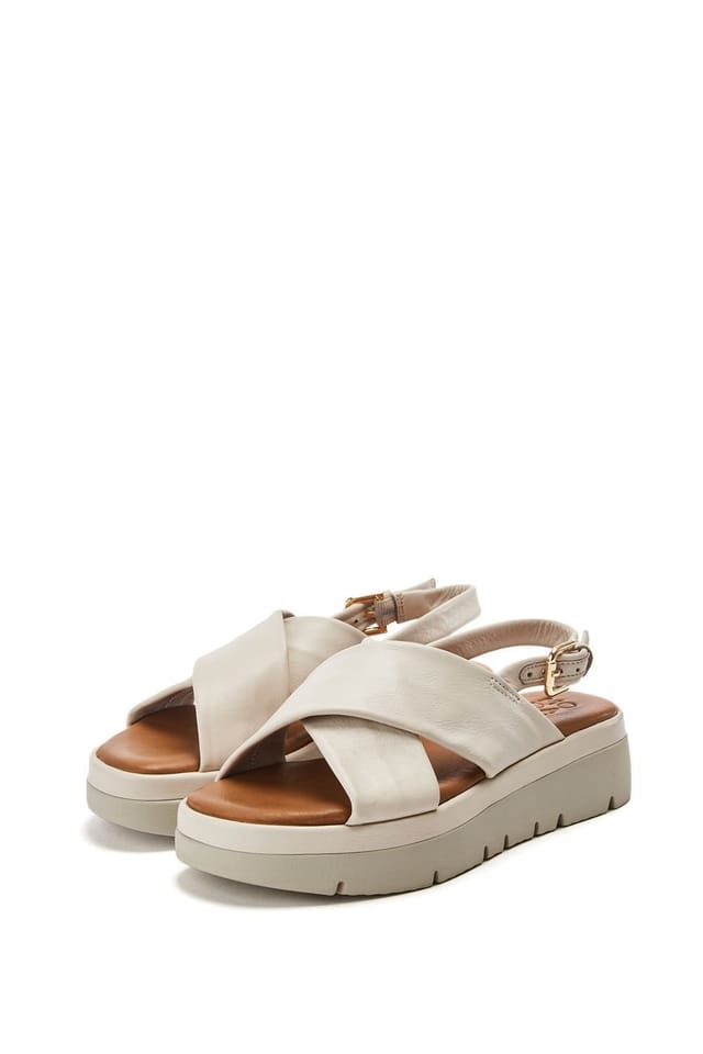 Moda In Pelle Moda In Pelle Women's 'Nettina' Leather Flatforms in Off-White - 3