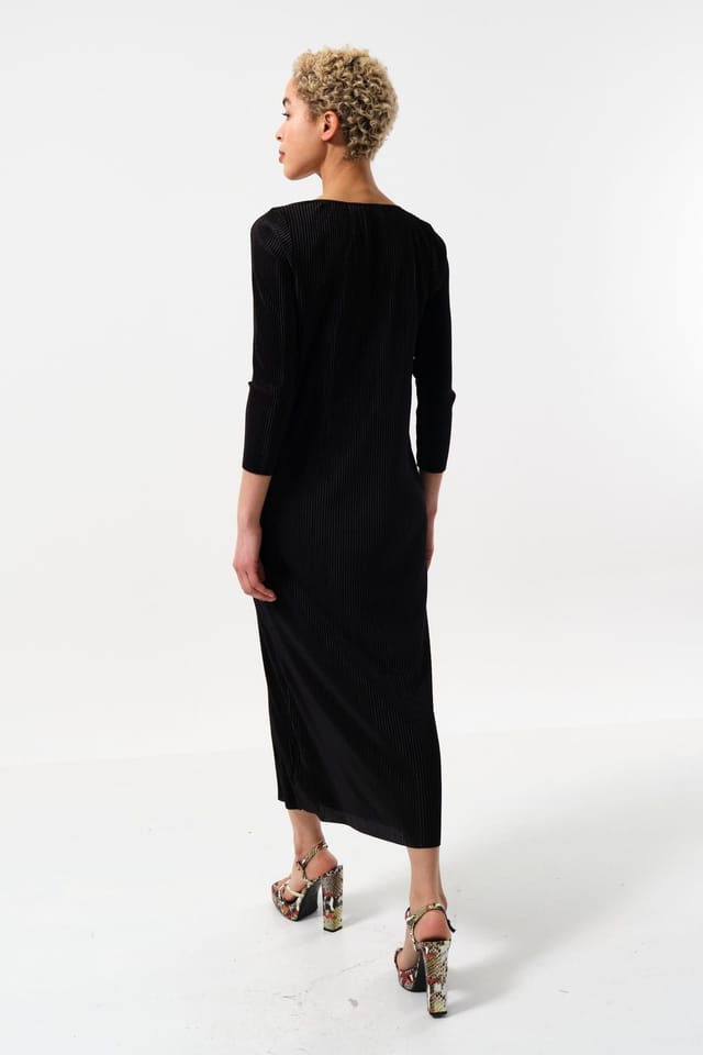 Louche Louche Women's Joeva Pleated Midi Dress - Black - 2