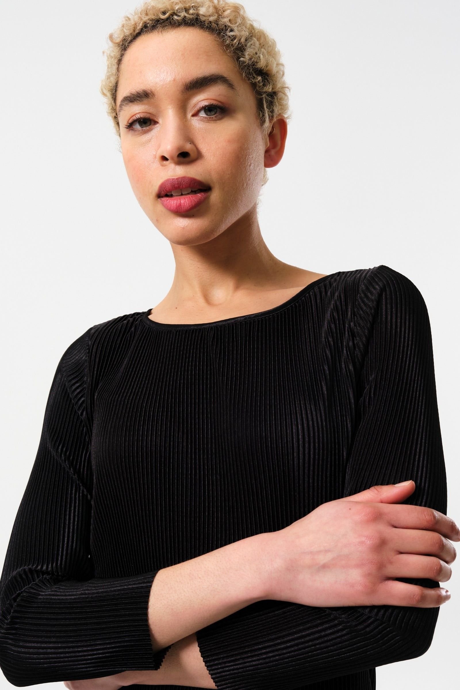 Louche Louche Women's Joeva Pleated Midi Dress - Black - 4