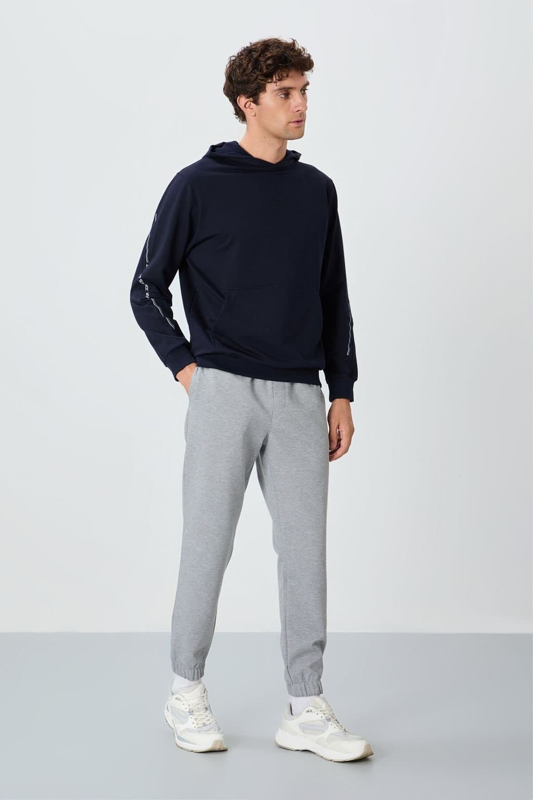 Tommy Life Tommy Life Men's Regular Fit Fleece Sweatpants in Dark Grey