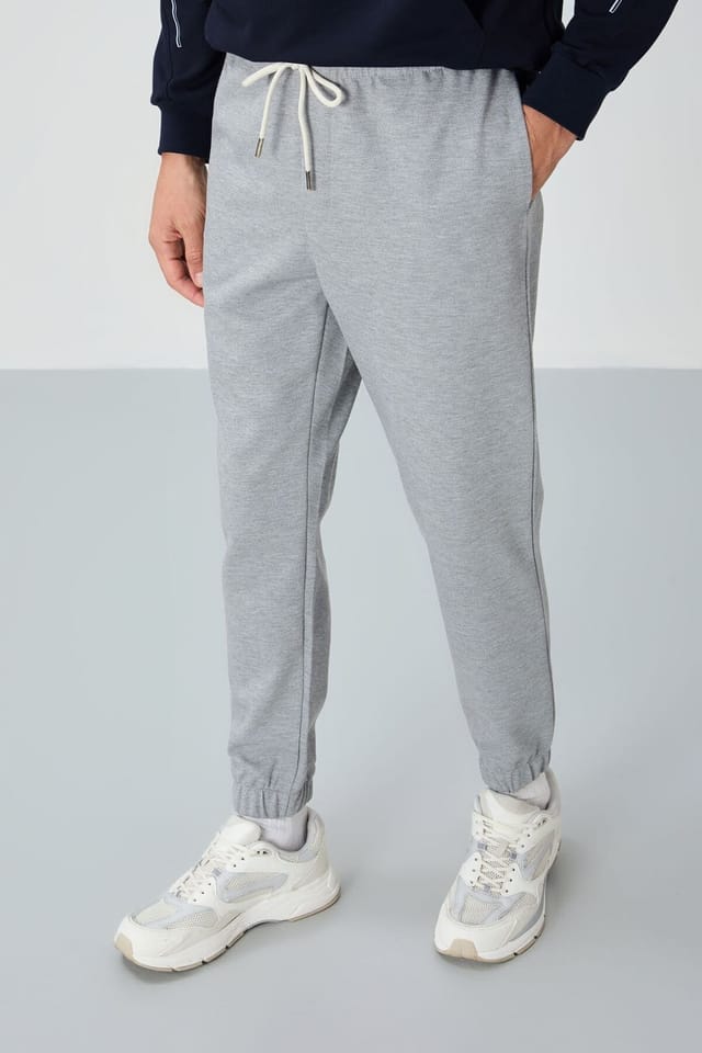 Tommy Life Tommy Life Men's Regular Fit Fleece Sweatpants in Dark Grey - 2