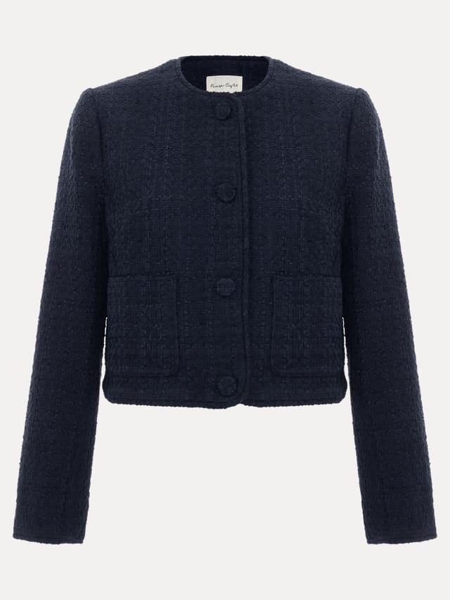 Phase Eight Phase Eight Women's Ripley Boucle Cropped Jacket in Dark Navy - 2