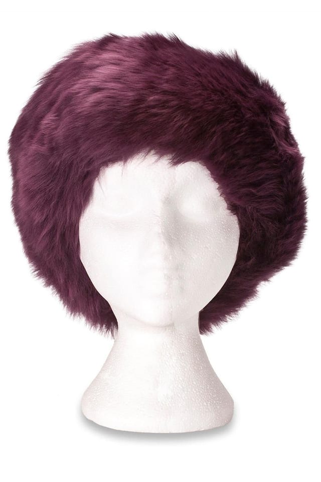 Nordvek Nordvek Women's Classic Zhivago Style Sheepskin Hat in Purple - 3