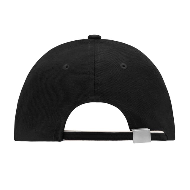 Myrtle Beach Myrtle Beach Men's 6 Panel Double Sandwich Peak Cap in True Black - 2