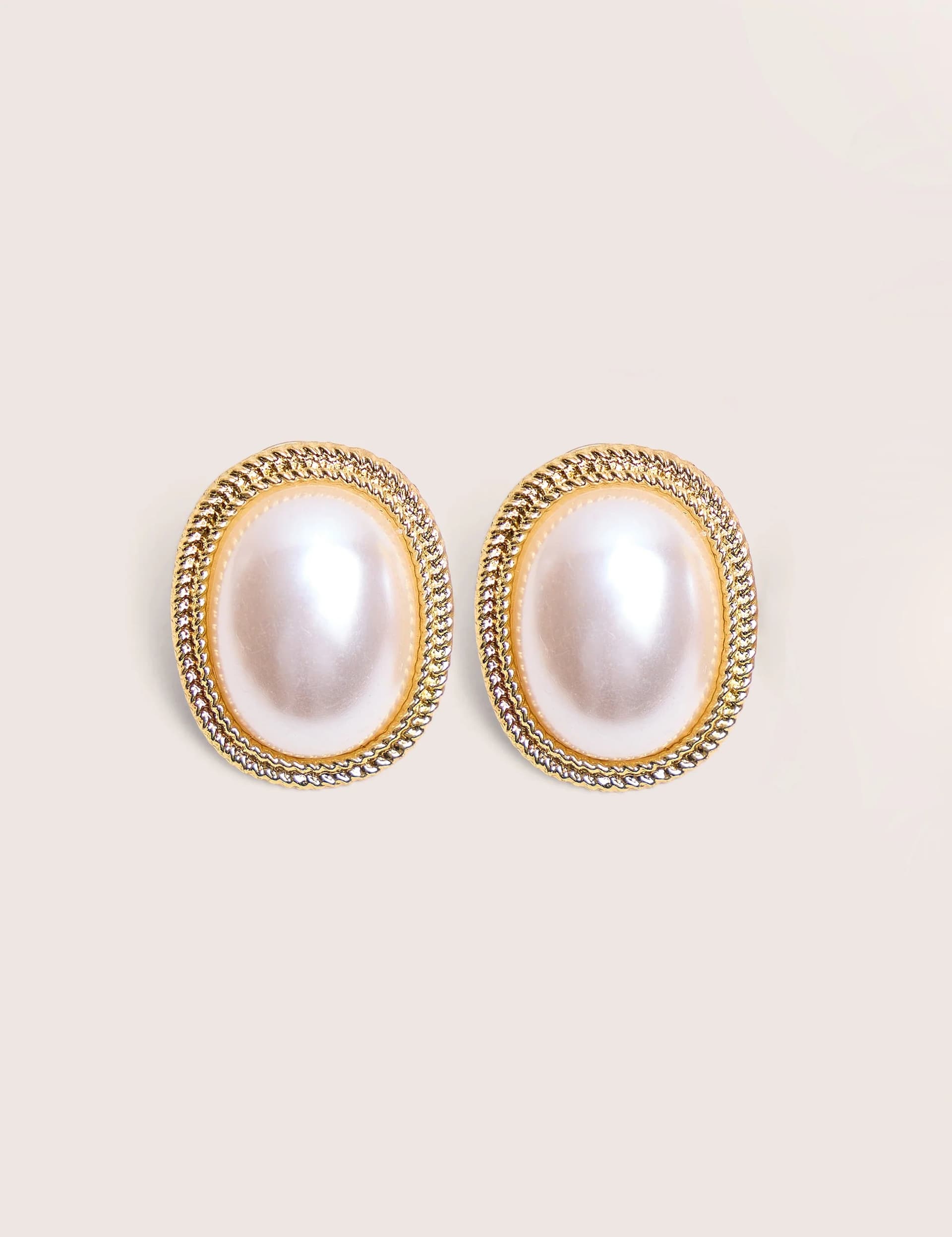 Public Desire Public Desire UK Vintage Style Stud Earrings Pearl & Gold