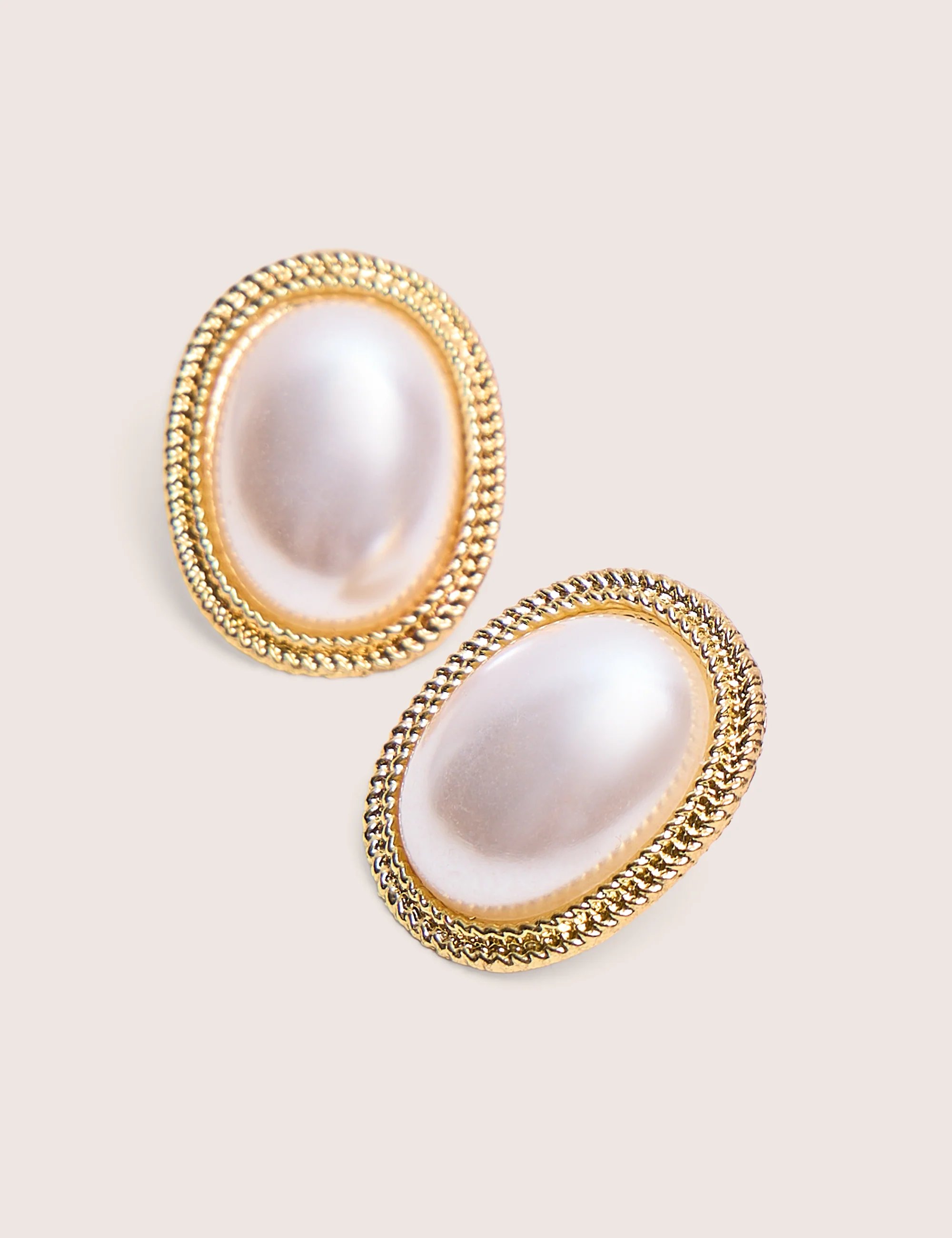 Public Desire Vintage Style Stud Earrings Pearl & Gold - 2