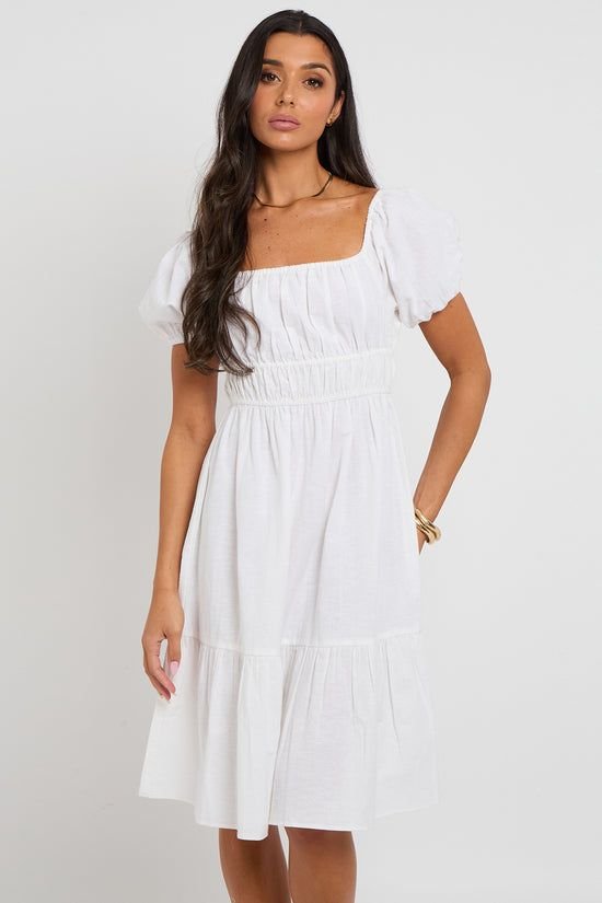 Urban Bliss Urban Bliss Women's Milk-Maid Smock Dress in White - 3