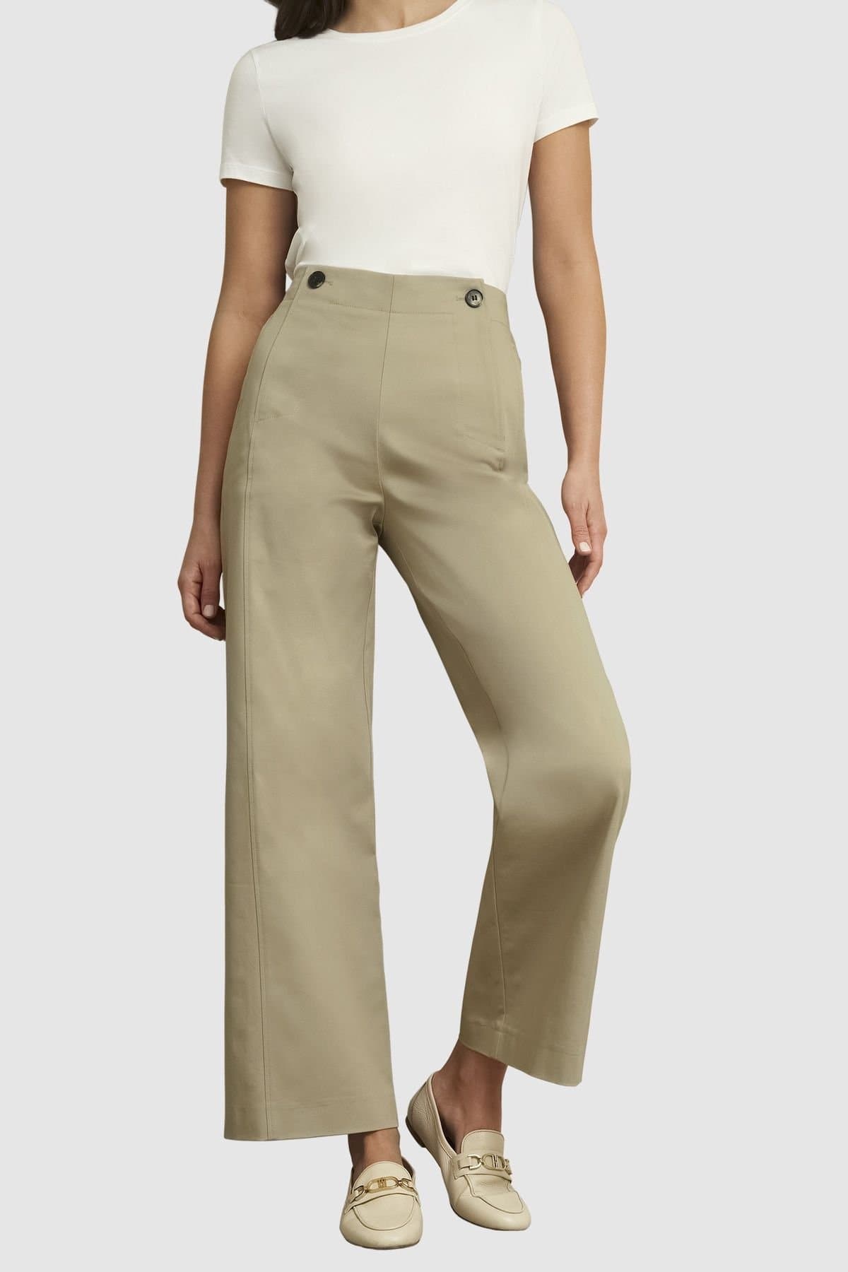 Hobbs London Hobbs London Women's Kimmi Wide Leg Trouser in Light Tan