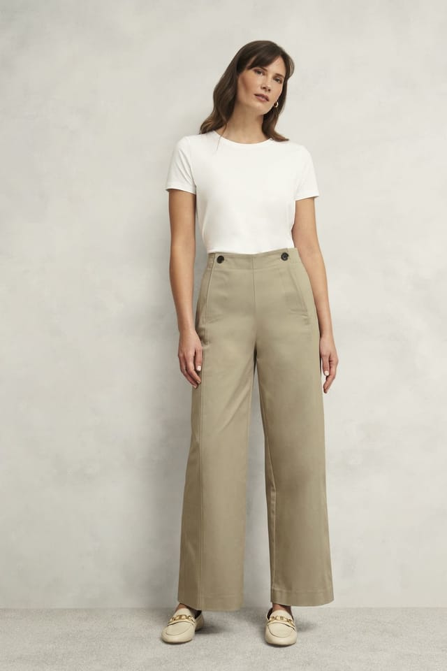 Hobbs London Hobbs London Women's Kimmi Wide Leg Trouser in Light Tan - 3