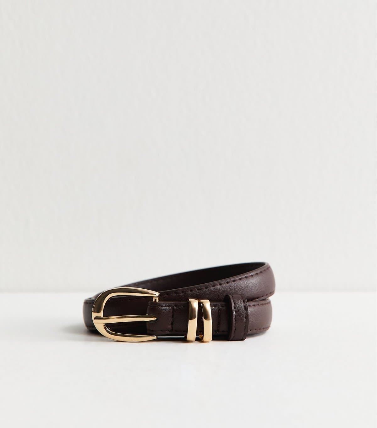 New Look New Look Dark Brown Faux Leather Skinny Belt