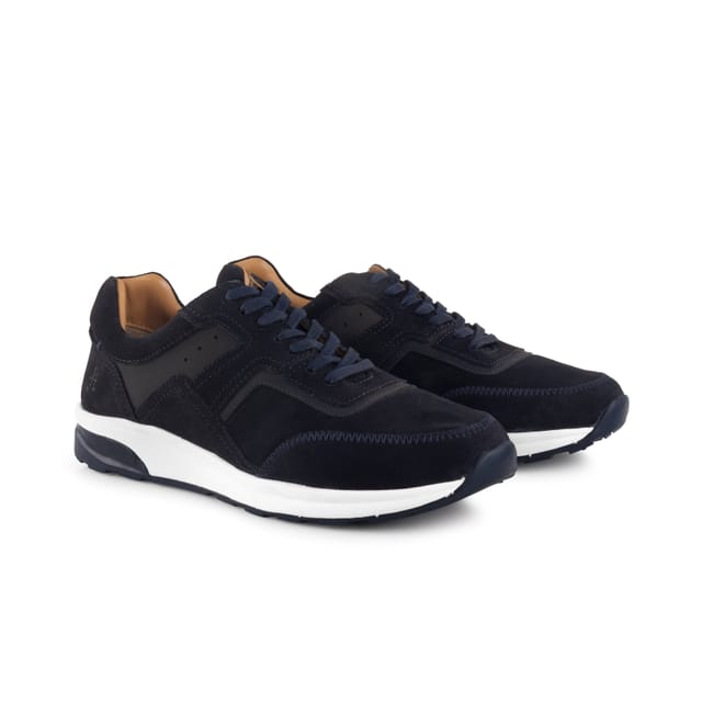 Amen Shoes Amen Shoes Men's Cameron Leather Dress Trainers in Navy - 2