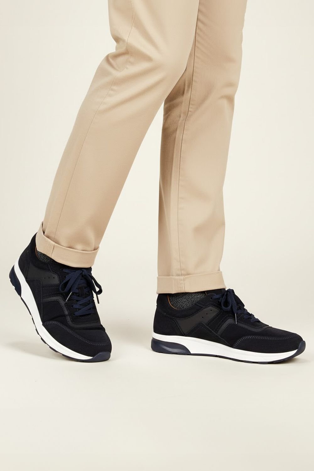 Amen Shoes Amen Shoes Men's Cameron Leather Dress Trainers in Navy - 3