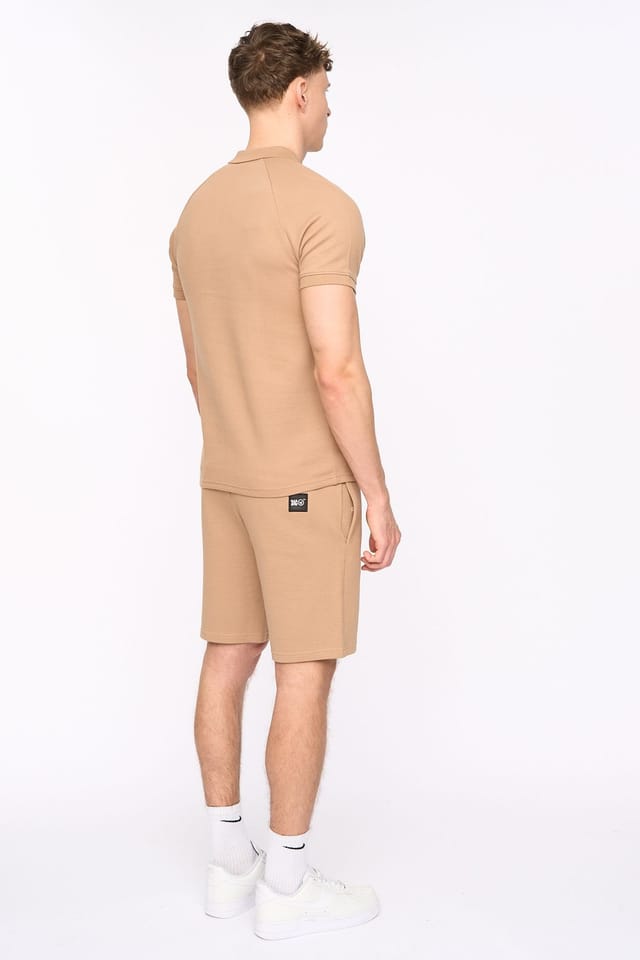 Duck&Cover Duck&Cover Men's Topfield Modern Zip Polo with Raglan Sleeves in Stone - 2