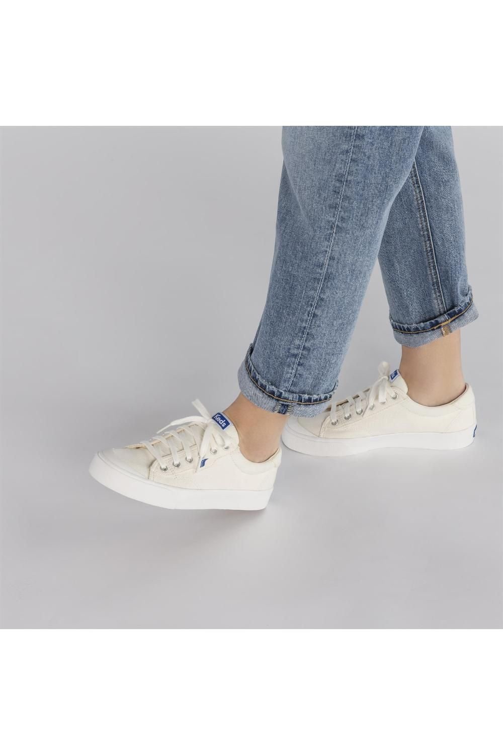 keds Keds Women's 'Crew Kick' 75 Canvas White Shoes with Cushioned Footbed - 3