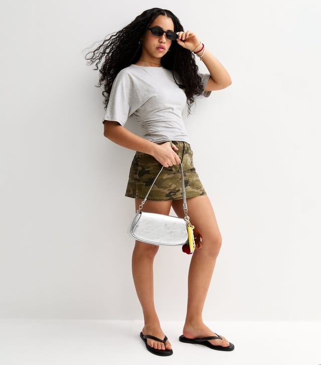 New Look Girls' Grey Ruched Waist T-Shirt New Look - 2