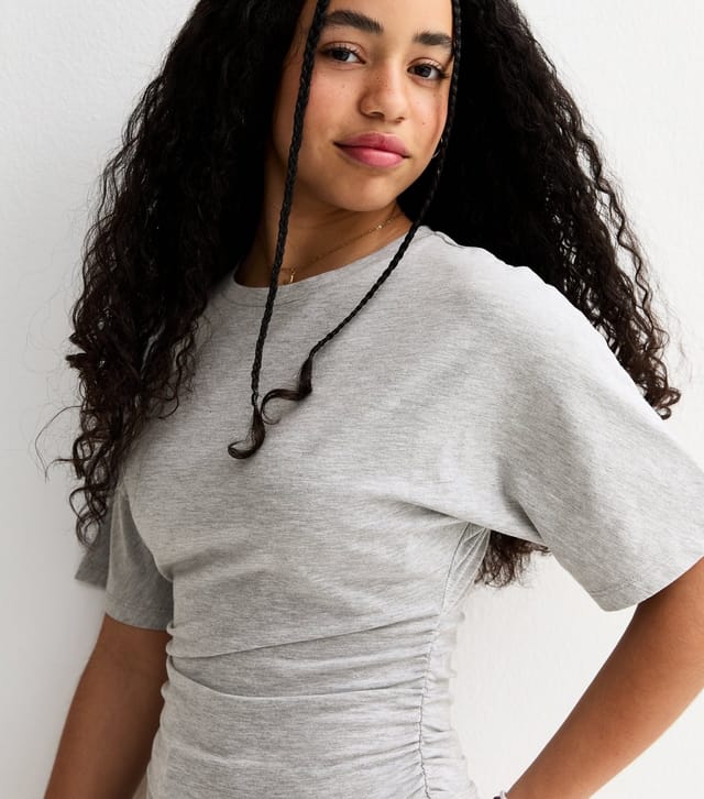 New Look Girls' Grey Ruched Waist T-Shirt New Look - 3