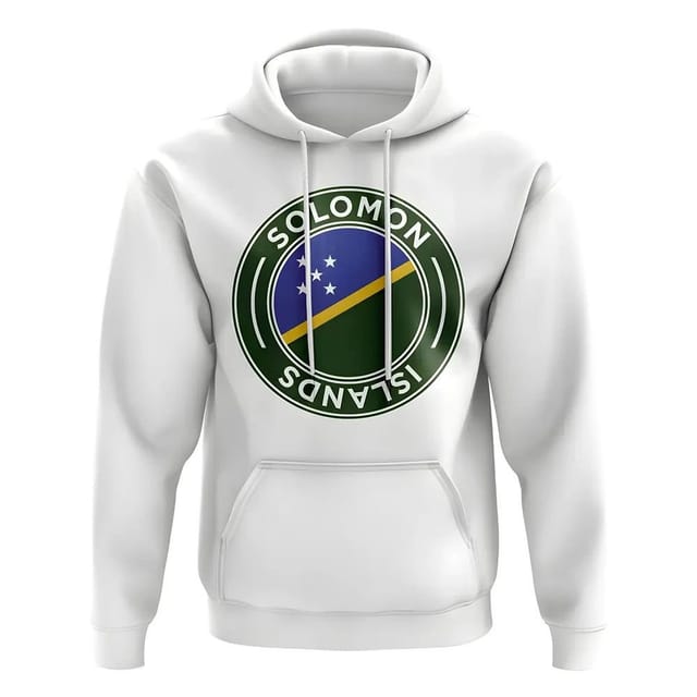 Solomon Islands Solomon Islands Men's Personalised Football Badge Hoodie in White - 2