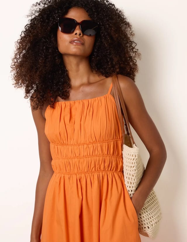 Blue Vanilla Ruched Binding Strappy Midi Dress - 2
