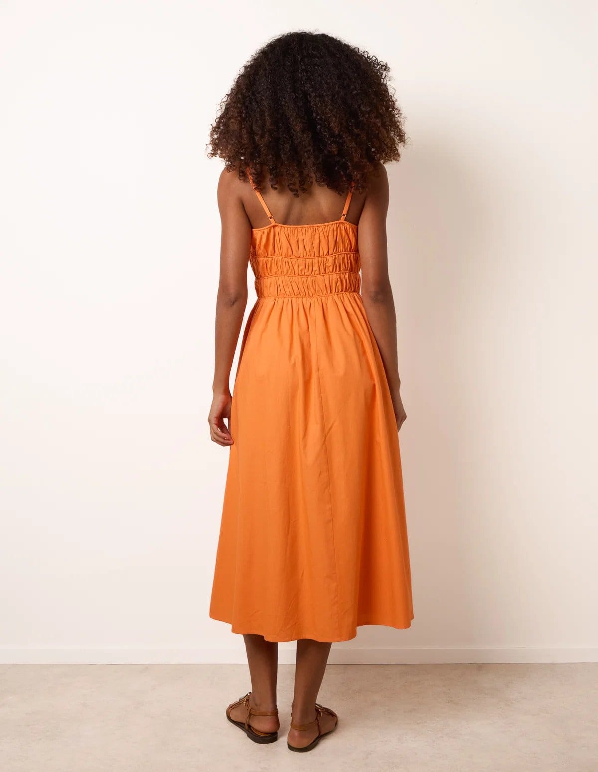 Blue Vanilla Ruched Binding Strappy Midi Dress - 4