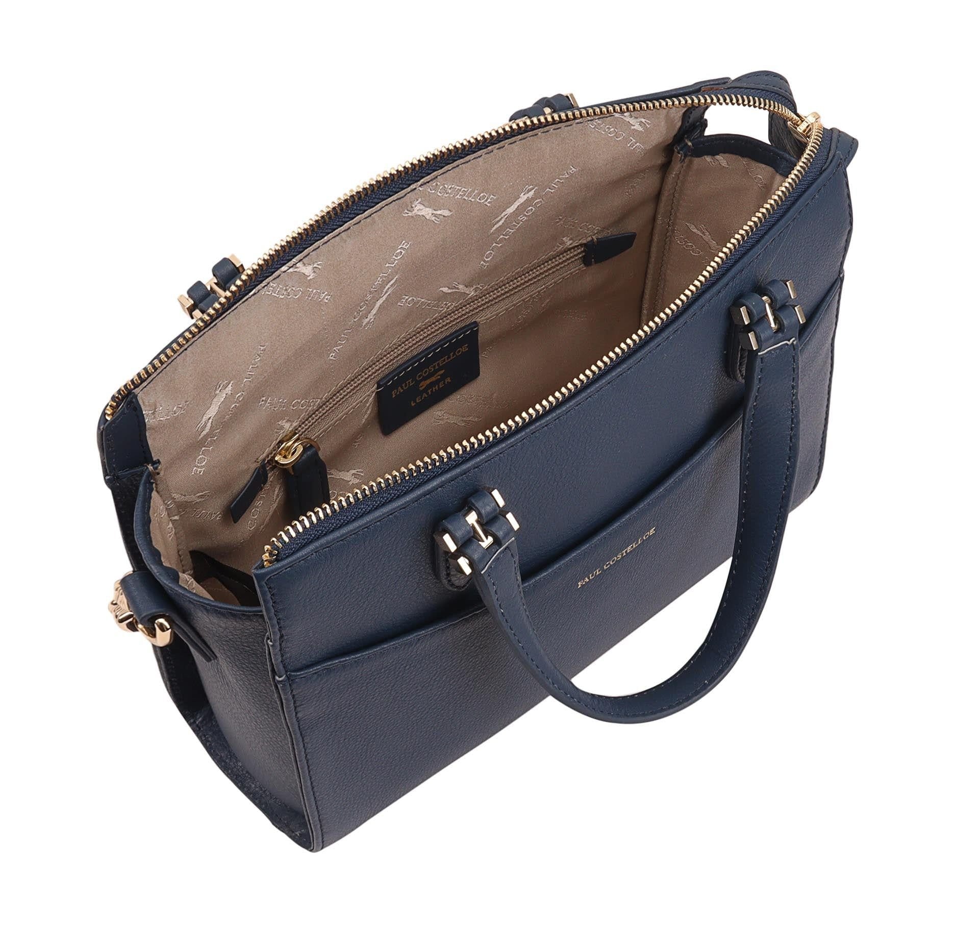 Paul Costelloe Paul Costelloe Women's Harlan Leather Multi Way Bag in Blue - 4
