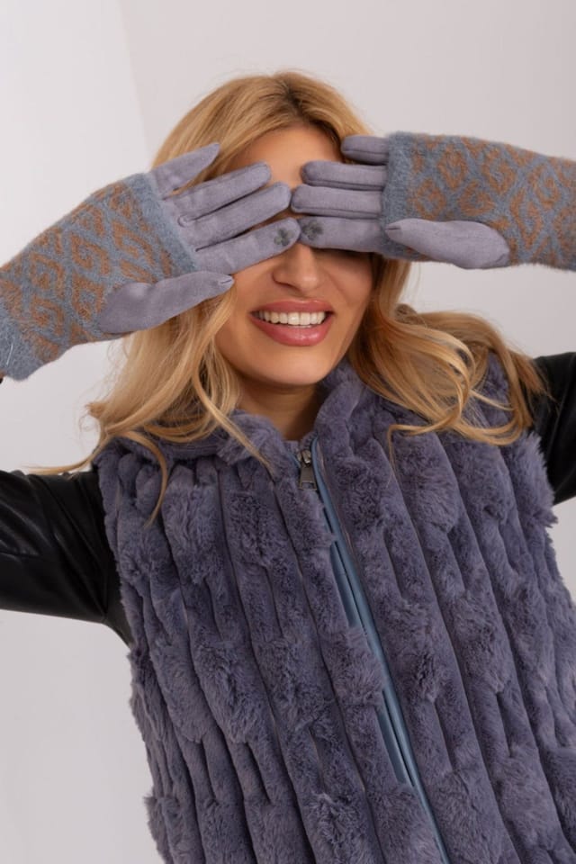 Love Lace Love Lace Women's Smooth Touchscreen Winter Gloves Removable Knit Insulation Flower in Grey - 3