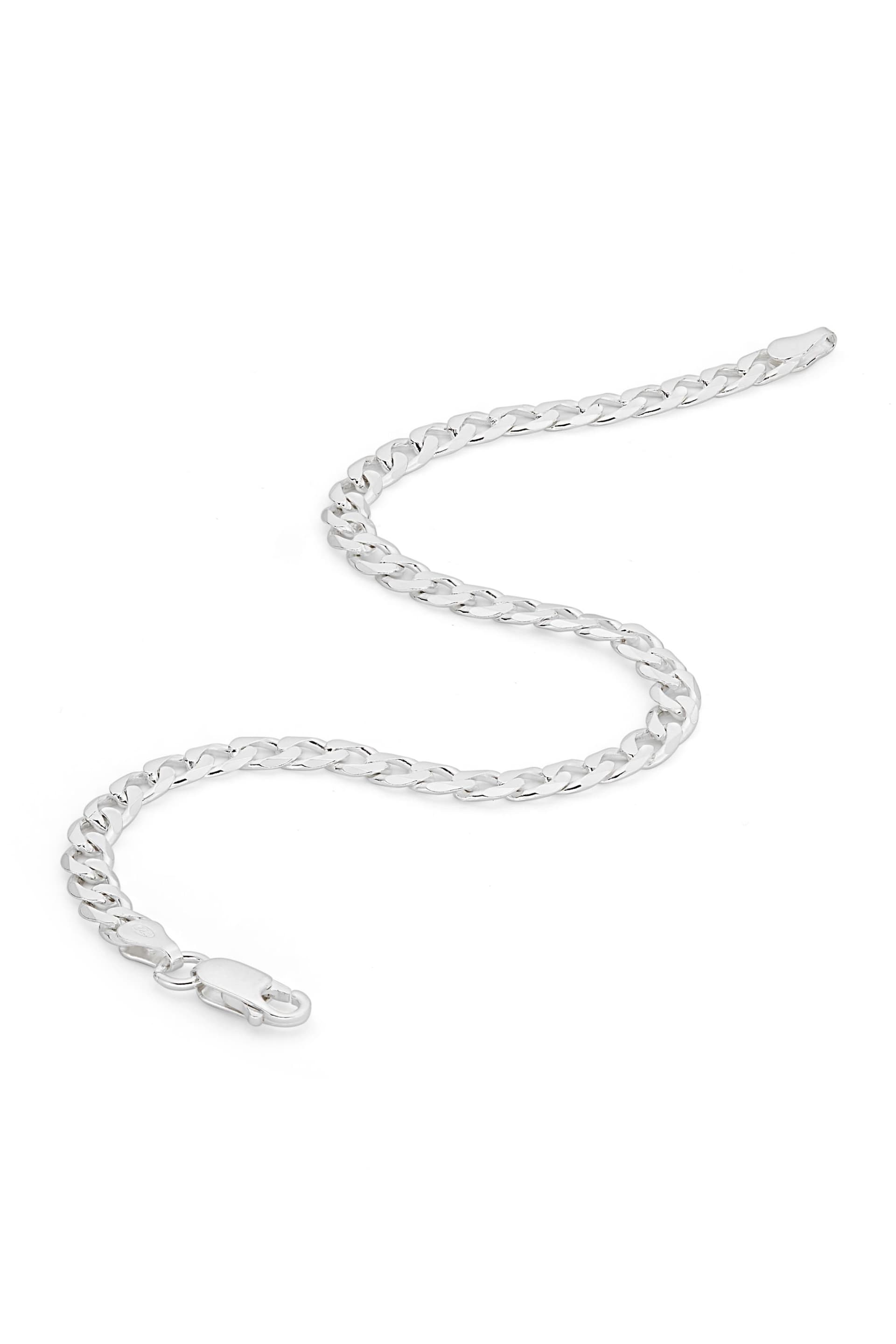 The Fine Collective The Fine Collective Men's Sterling Silver Curb Chain (4.3mm) Bracelet 8 inch