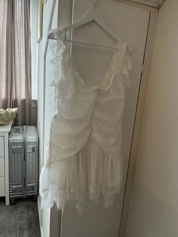 ASOS Design White lace corset mini for hen do size 16