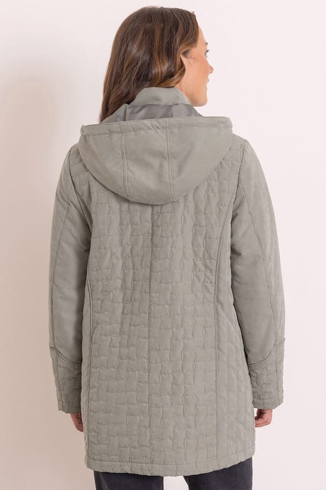 Anna Rose Anna Rose Women's Hooded Quilted Coat in Light Khaki - 3