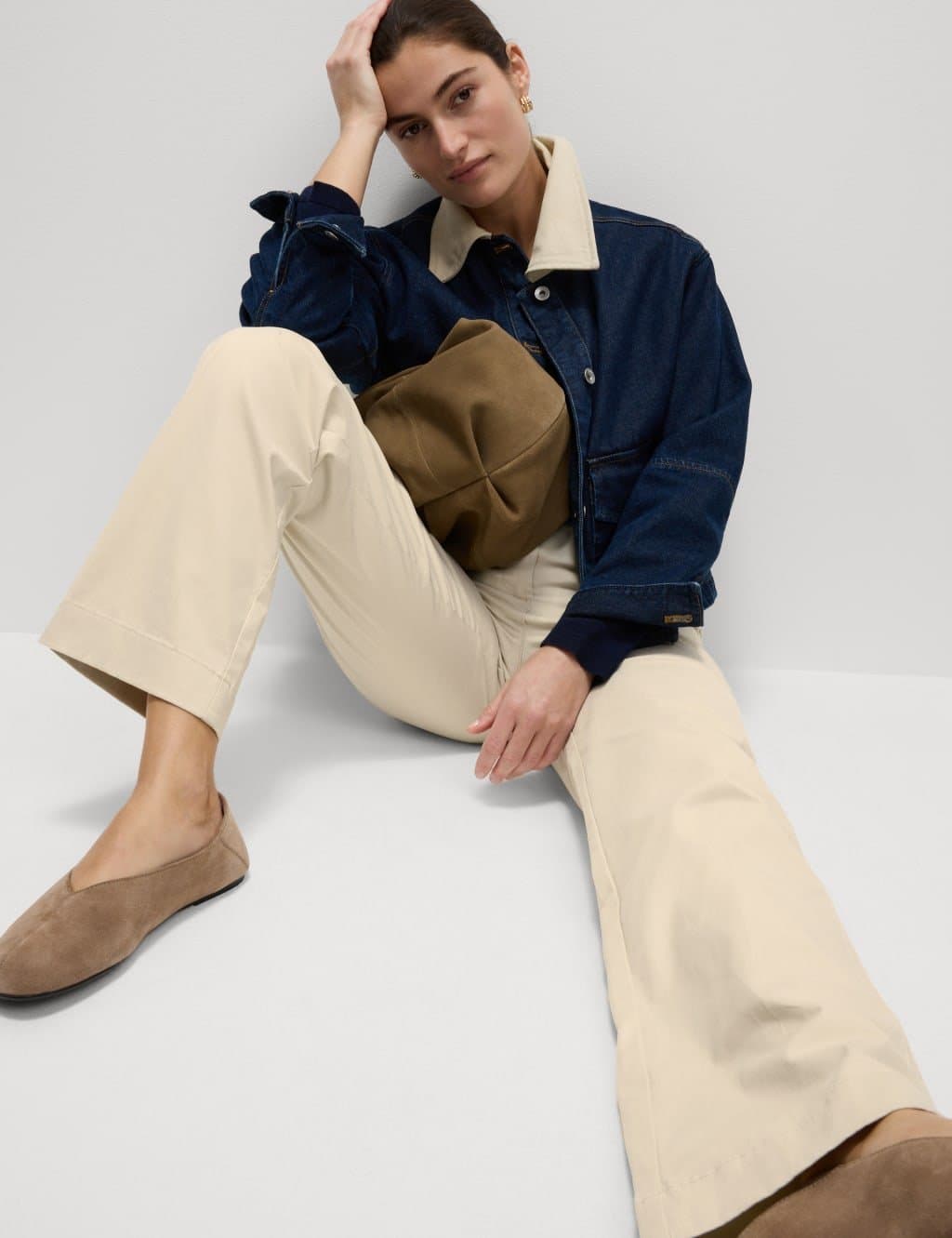 Marks & Spencer M&S Cotton Rich Straight Leg Chinos Beige