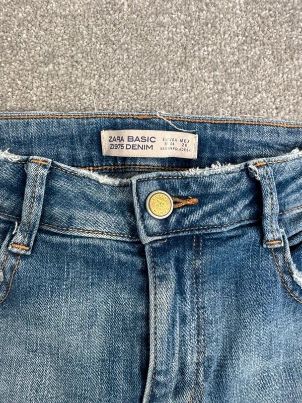 Zara Zara Skinny Distressed Denim Straight Leg Jeans, Size 8 / EU 36, RRP: £45