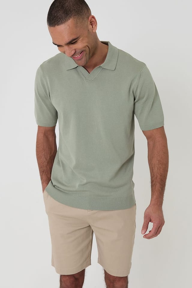 Threadbare Threadbare Men's Cotton 3 Pocket Stretch Chino Shorts in Stone - 3