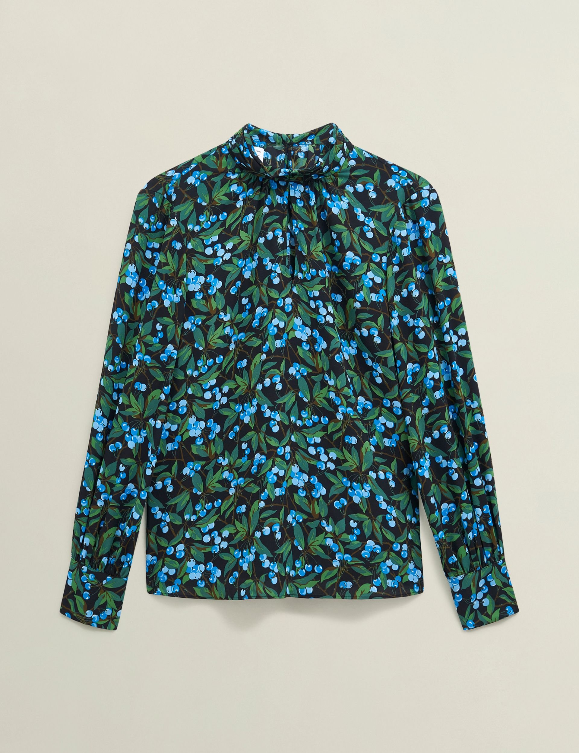 Hobbs London Hobbs London Women's Dovestone Floral Keyhole Neck Blouse in Dark Green - 2