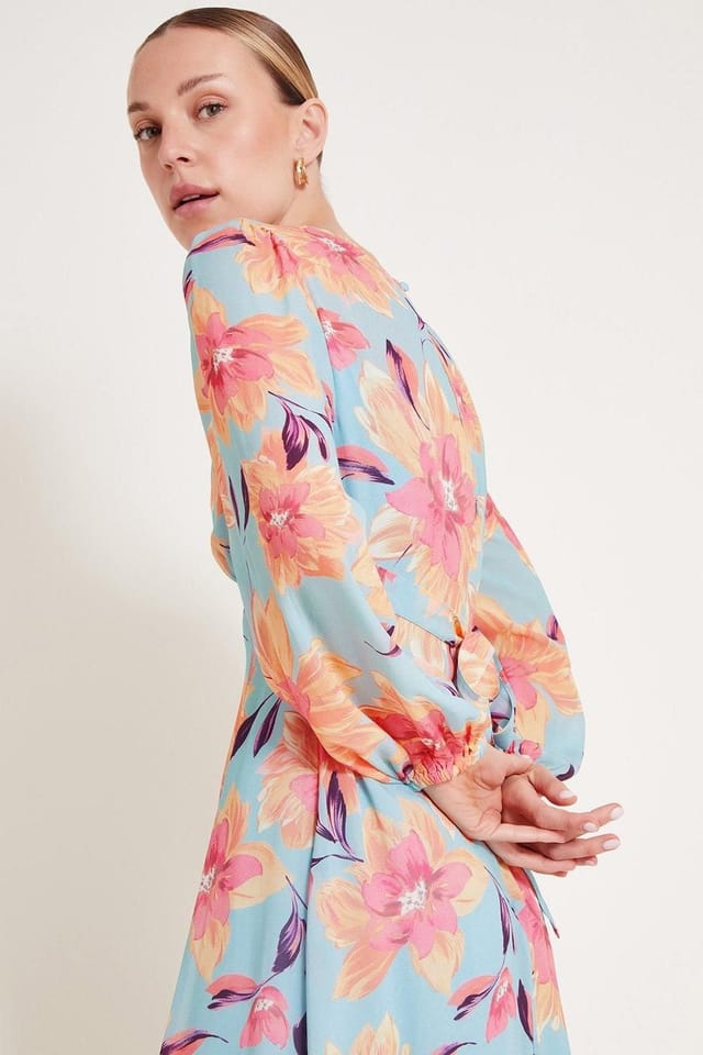 Monsoon Monsoon Women's Lilith Floral Print Dress Blue - 3