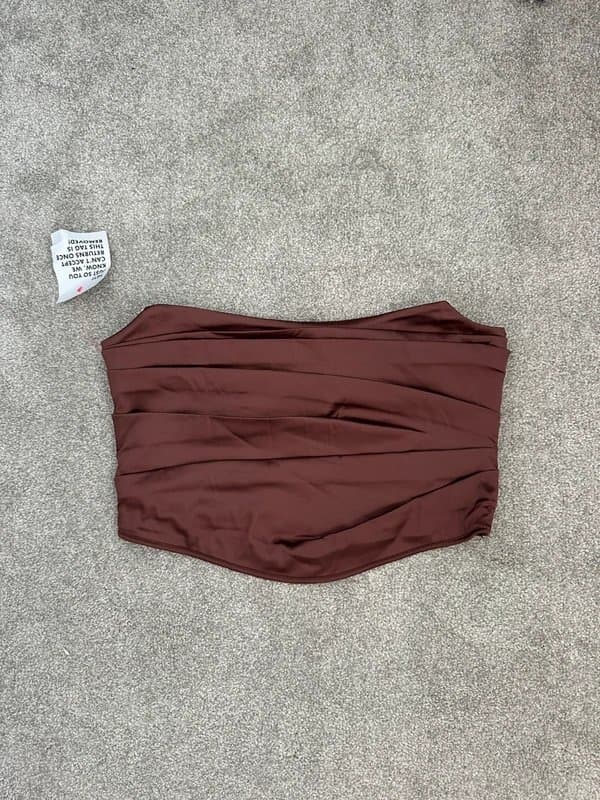 ASOS Satin brown crop top