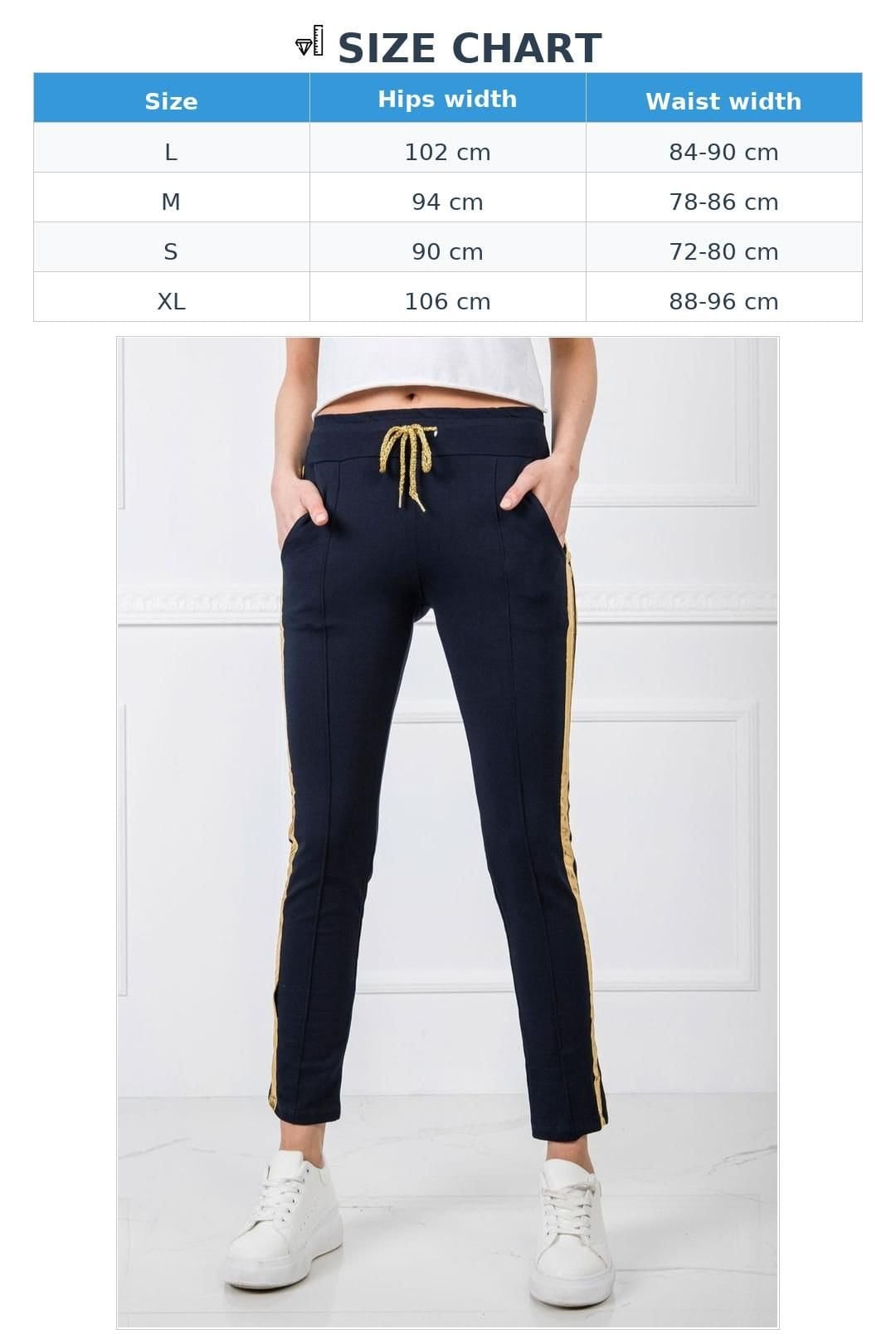 Love Lace Love Lace Women's Elastic Waist Sweatpants With Contrast Stripe in Navy - 4
