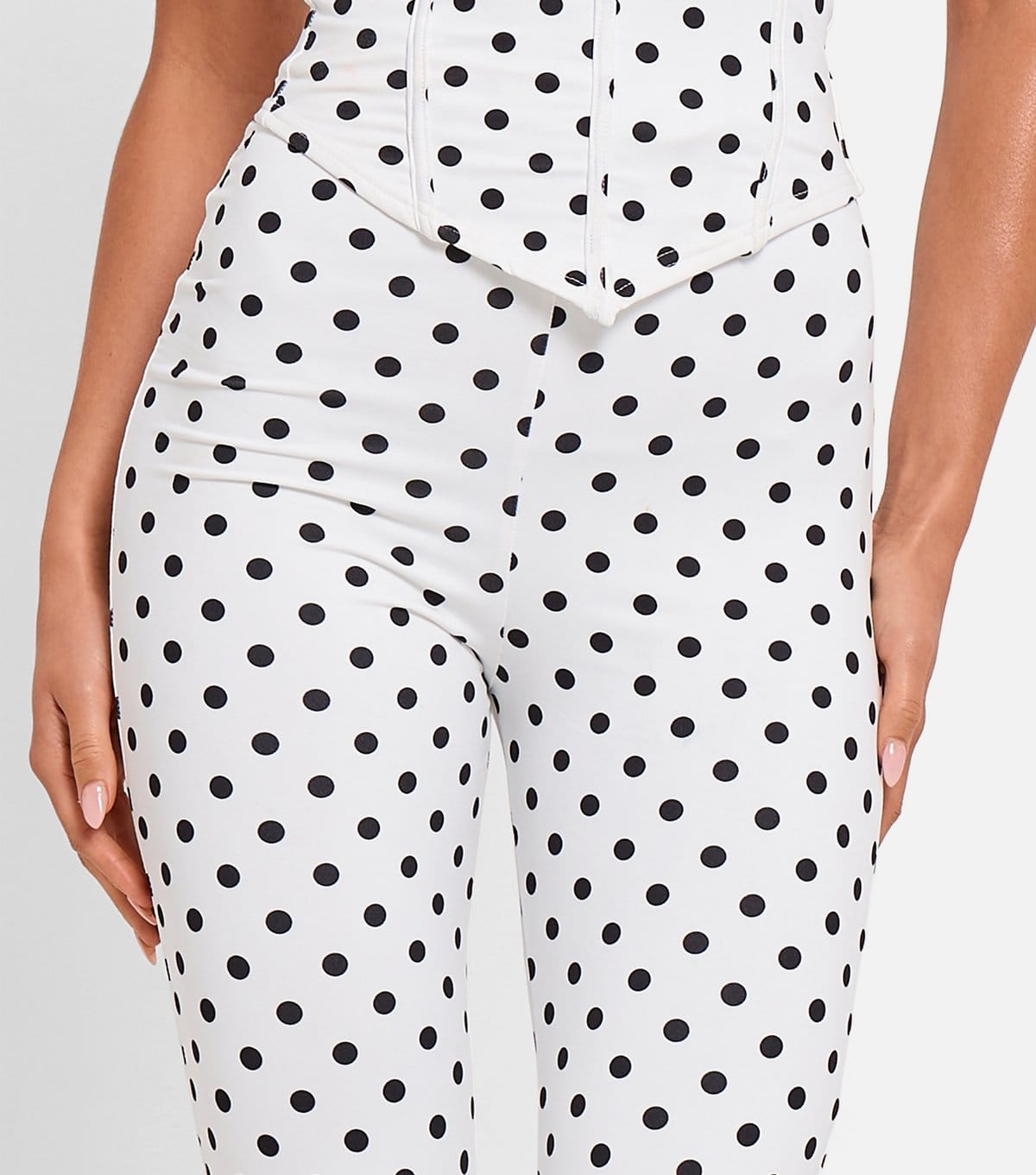 Public Desire Women's White Polka Dot Slinky Capri Leggings Public Desire New Look - 4