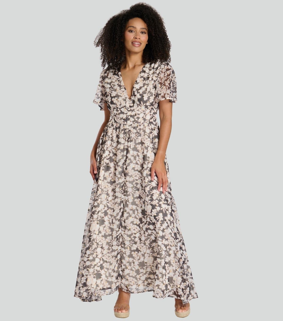 South Beach Women's Multicoloured Chiffon Midi Dress South Beach New Look