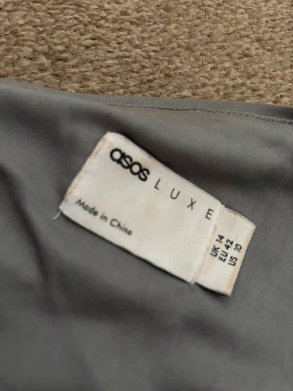 ASOS ASOS Luxe one shoulder asymmetric draped mini dress in silver sequin