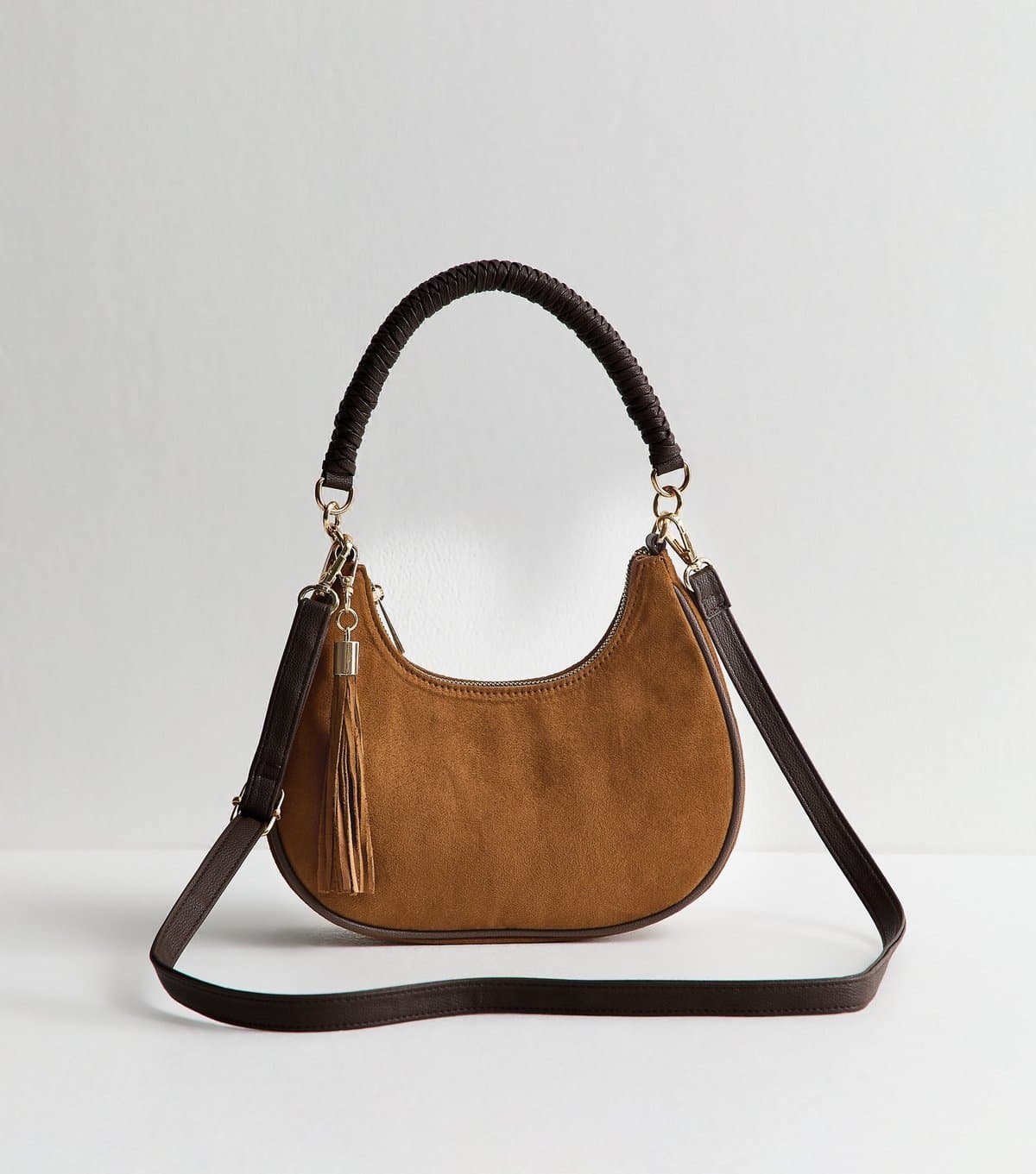 New Look Tan Faux Suede Suede Scoop Shoulder Bag New Look