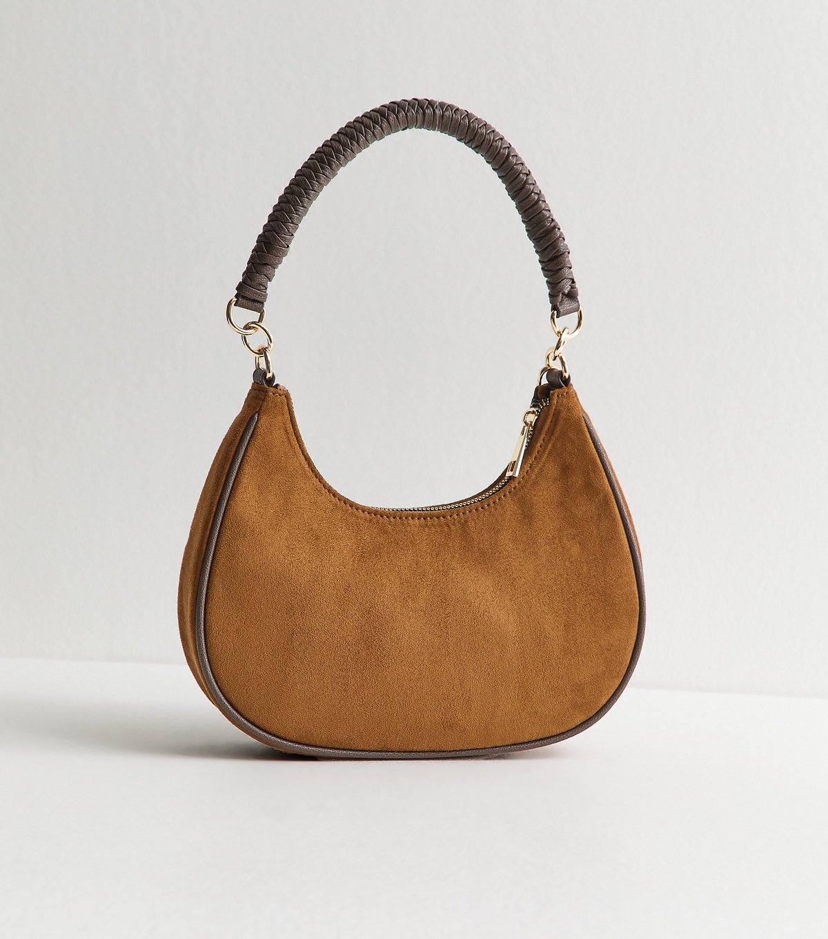 New Look Tan Faux Suede Suede Scoop Shoulder Bag New Look - 4