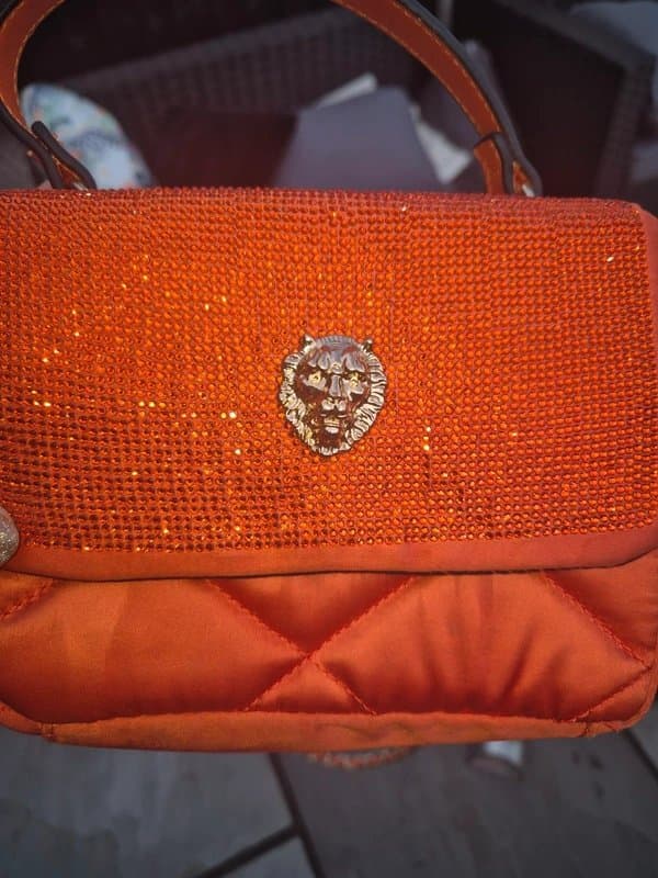 River Island River island orange sparkle bag gold lion head