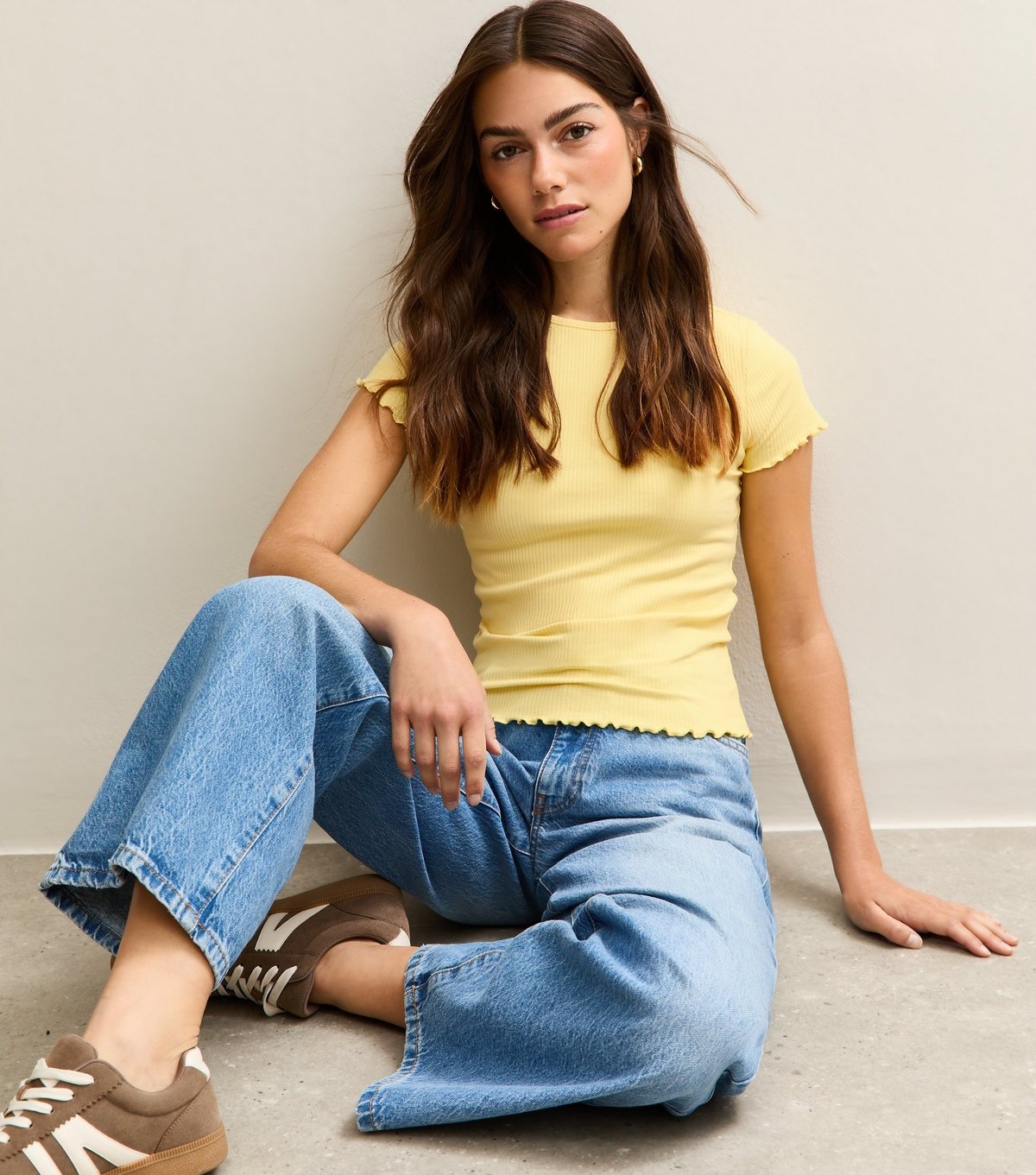 New Look Women's Petite Yellow Frilly Trimmed T-Shirt New Look - 3