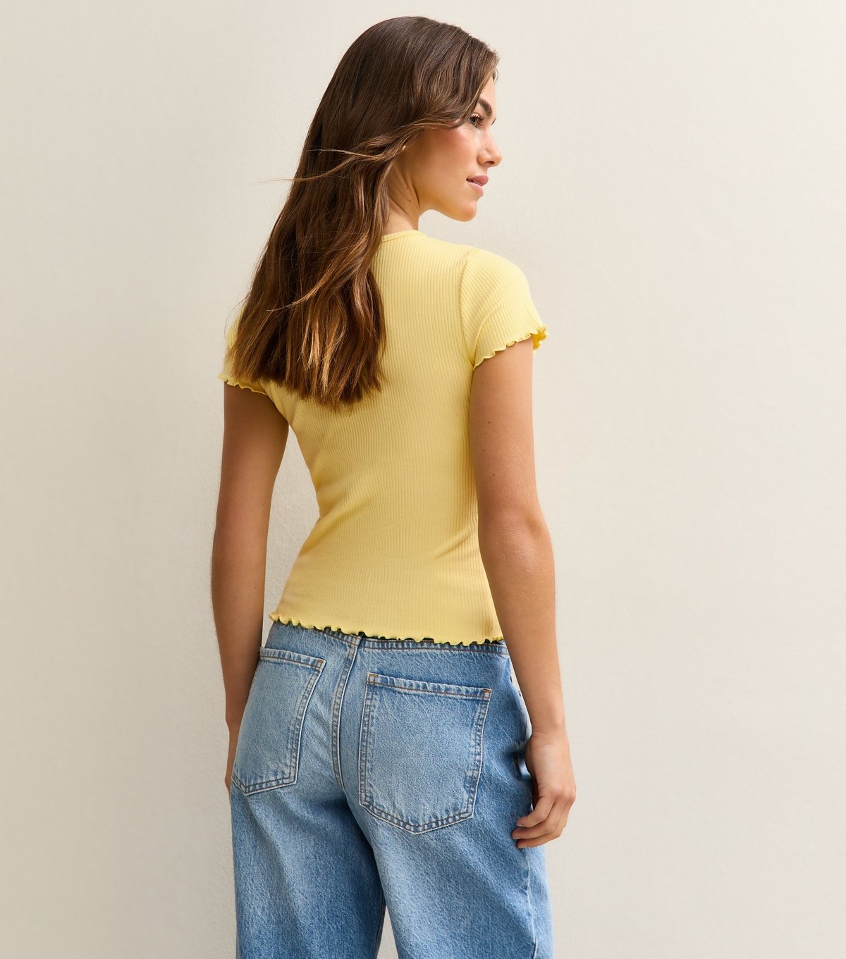 New Look Women's Petite Yellow Frilly Trimmed T-Shirt New Look - 4