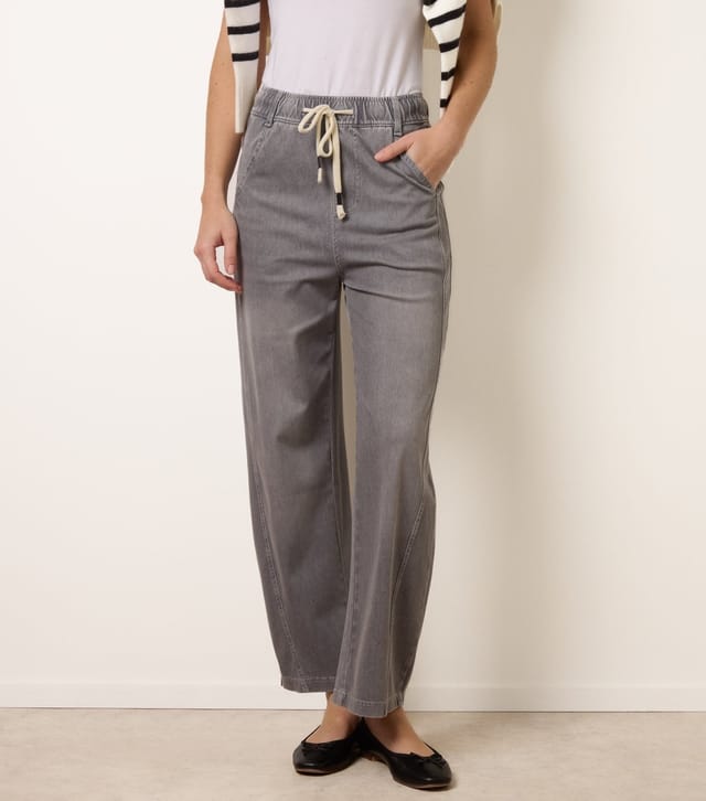 Blue Vanilla Women's Light Grey Seam Detail Wide Leg Jeans Blue Vanilla New Look - 2